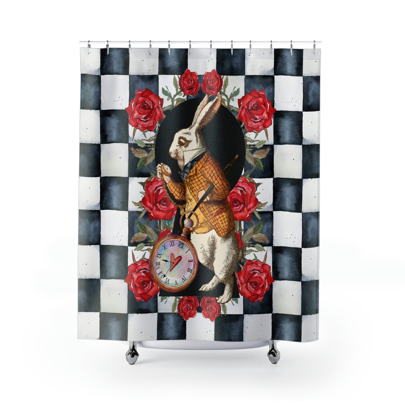 Vintage White Rabbit Shower Curtain