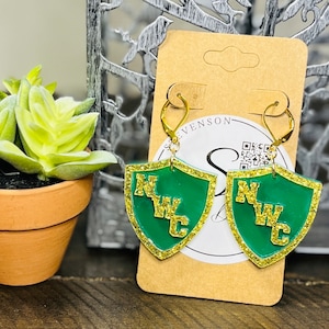 Pendientes personalizados de espíritu de equipo, escuela, club, equipo deportivo, mascota, pendientes personalizados, de letras o palabras