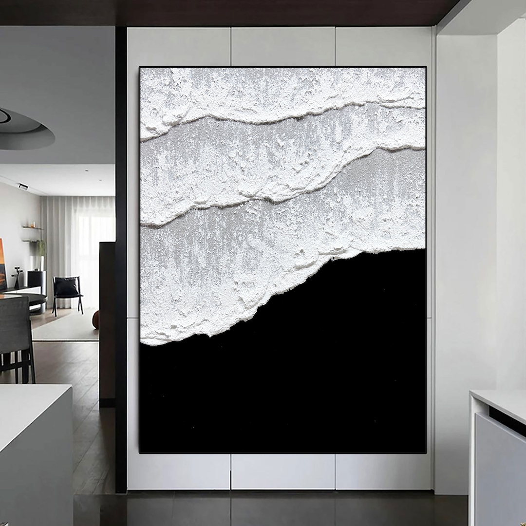 Large Black and White Abstract Paintings Black and White Murals Black