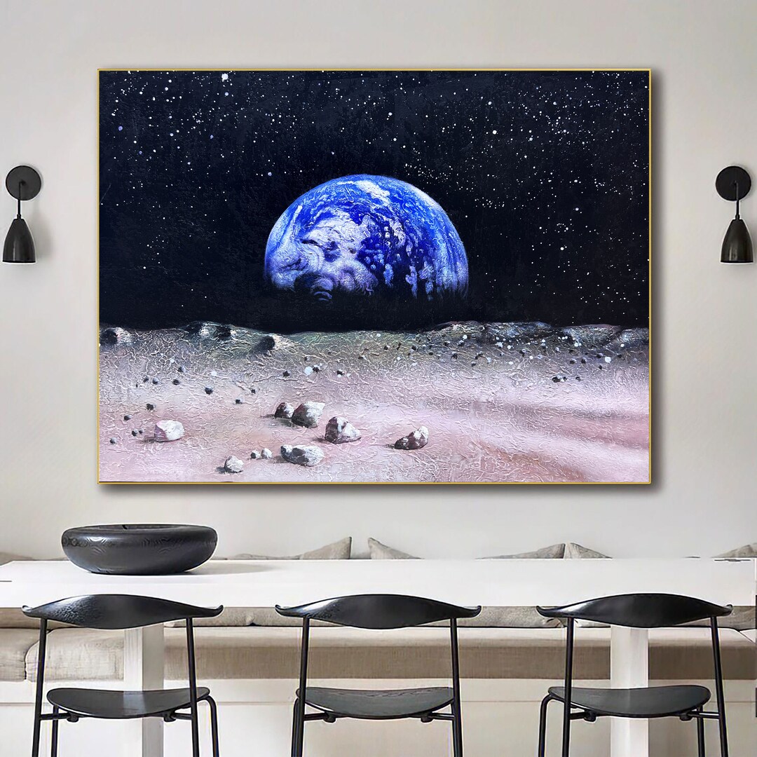 Original Earth Hand Painted Oil Painting Earth in Etsy