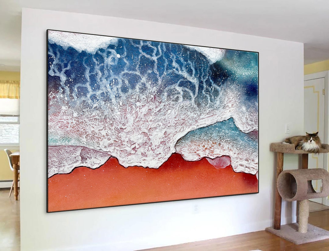 Canvas Beach Painting Original Art Beach Art Beach Scene Etsy