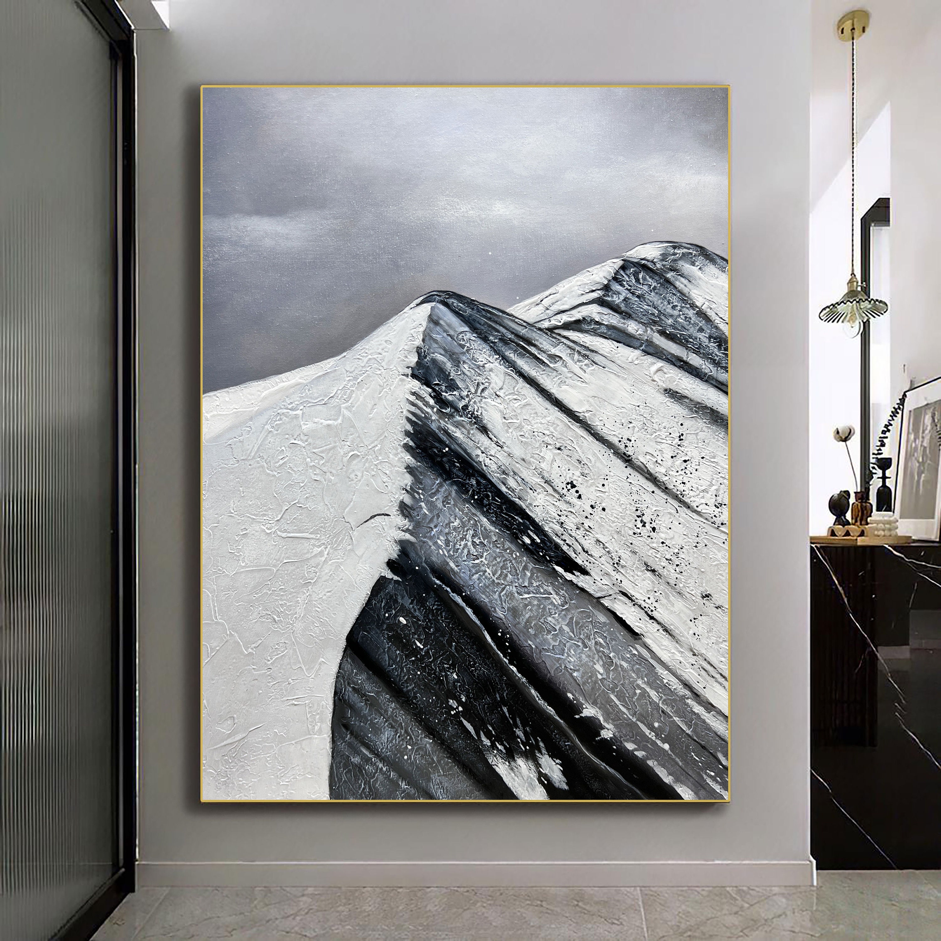 Abstract Mountain Painting Etsy UK