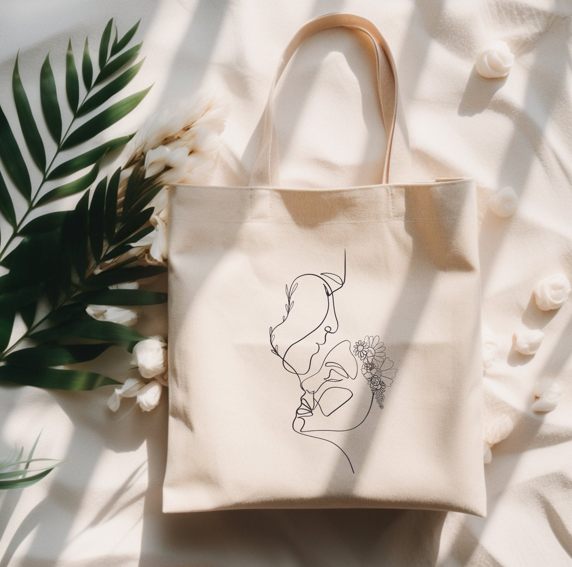 Line Art Canvas Tote Bag – Boho Sanctuary