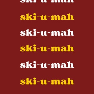 University of Minnesota SKI-U-MAH, UMN, Minnesota, Maroon and Gold, University/College, Dorm Decor