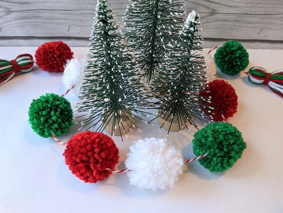Handmade Mini Christmas Tree Pom Pom Christmas Tree Decor Mantle