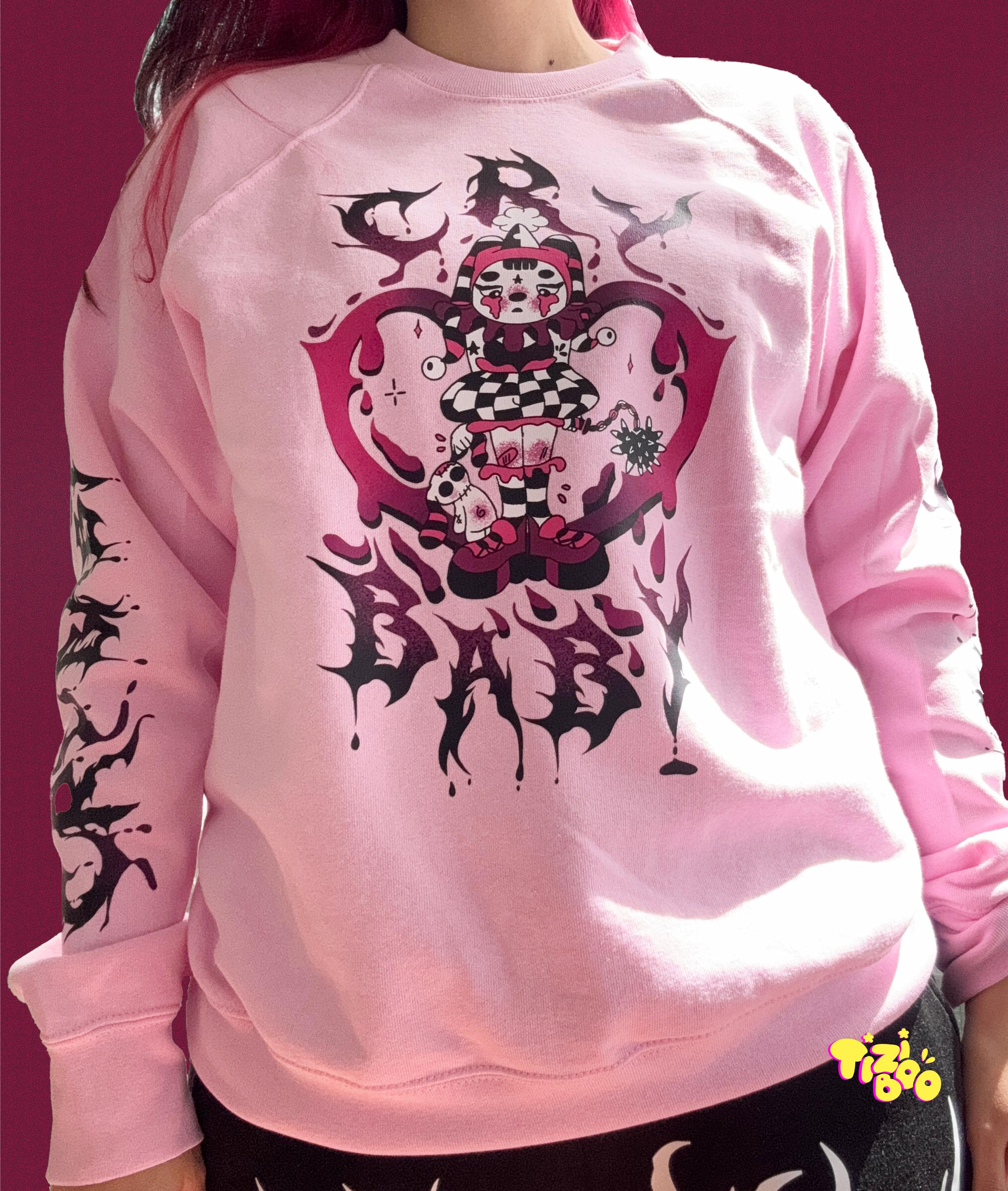 Pink Crybaby Jumper Cry Baby Creepy Cute Sweatshirt – Pink Black