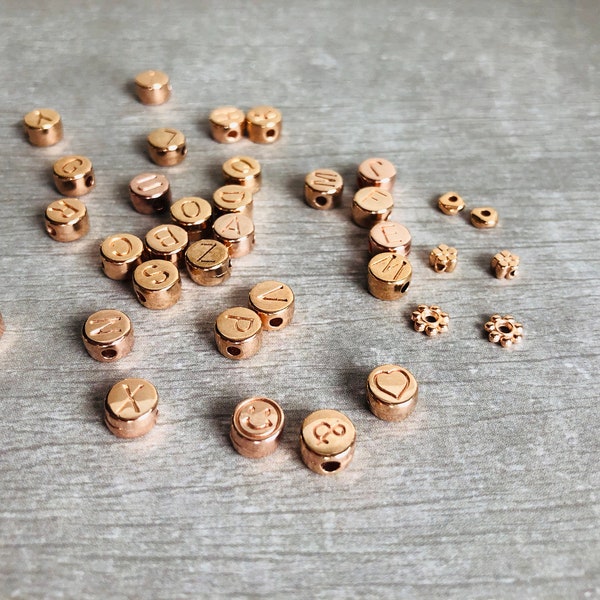 1 letter bead rose gold A-Z freely selectable