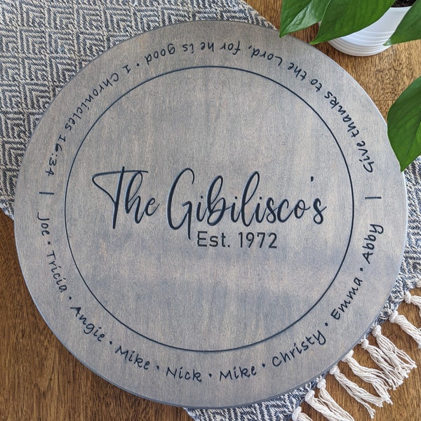 Personalized Lazy Susan, Decorative Turn-Table, Custom Gift for Wedding, Anniversary, Family, Christmas, Home Decor, Dining Table