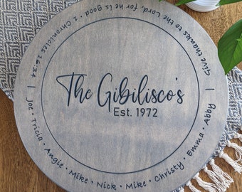 Personalized Lazy Susan, Decorative Turn-Table, Custom Gift for Wedding, Anniversary, Family, Christmas, Home Decor, Dining Table