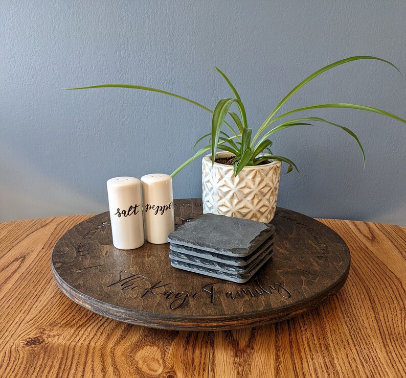 Personalized Lazy Susan Decorative Turntable Customizable Etsy