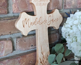 Custom Name Cross, Personalized Wall Cross, Sacrament, Gift, Baptism, First Communion, Wedding, Confirmation, Christening, Miscarriage