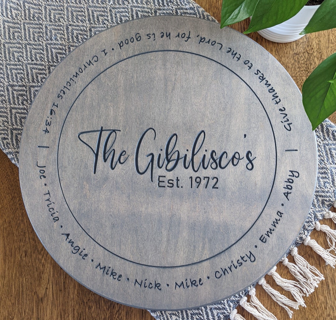Personalized Lazy Susan, Decorative Turntable, Custom Gift for Wedding