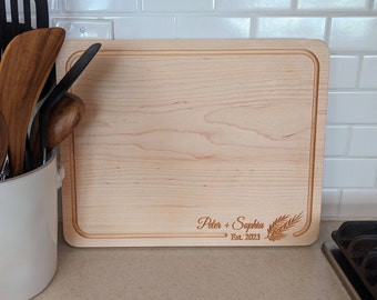 Personalized Cutting Board, Custom Charcuterie Board, Wedding Gift, Anniversary Gift, Custom Engraved Wood Cutting Board