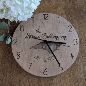 Personalized Engraved Wooden Clock Custom Wall Decor, Gift for Weddings, Anniversaries, Retirement, Office, Small Business image 3