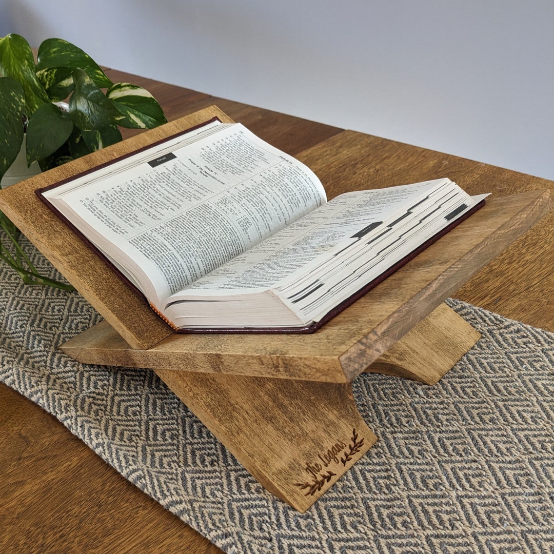 Open Book Display, Personalized Wooden Book Holder, Engraved Mcgee&co
