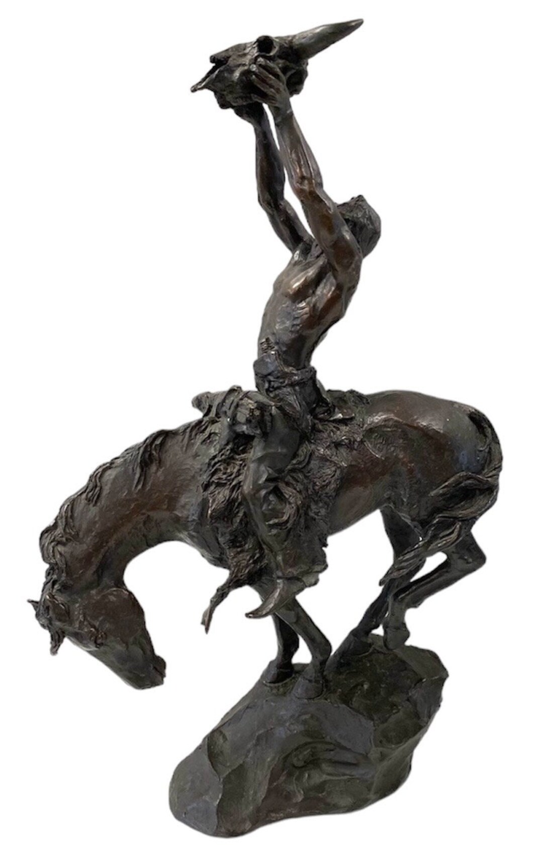 Prayer to the Healing Spirit Native American Bronze Signed buck Mccain