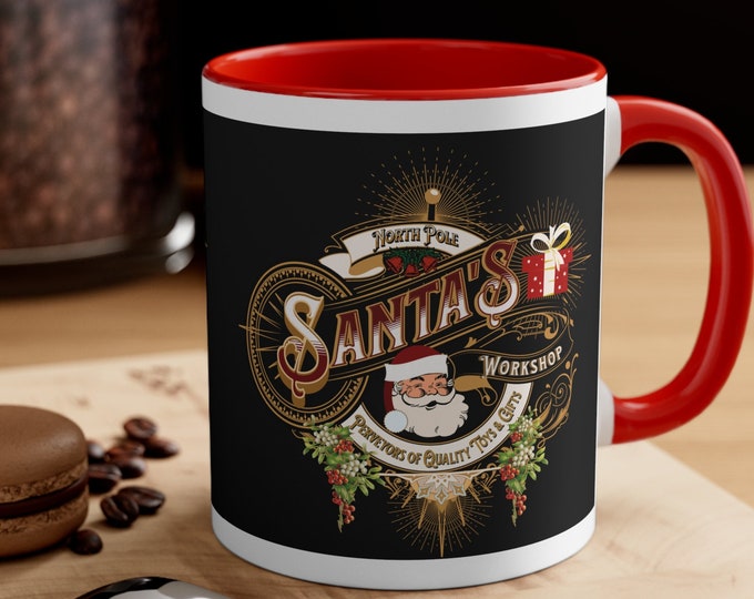 Featured listing image: Santa's Workshop Official Ceramic Coffee Mug, 11oz. Just In Time For Christmas For All You Hardworking Elves! Double-Sided Print Great gift!