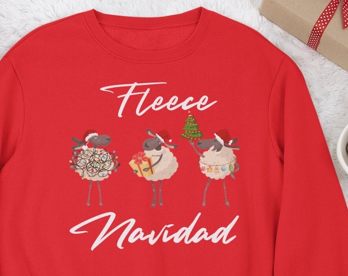Featured listing image: Fleece Navidad Sheep Sweatshirt Celebrating Christmas Great Gift For Anyone Considered Family and Friends Sizes From S to 2XL 3XL 4XL 5XL