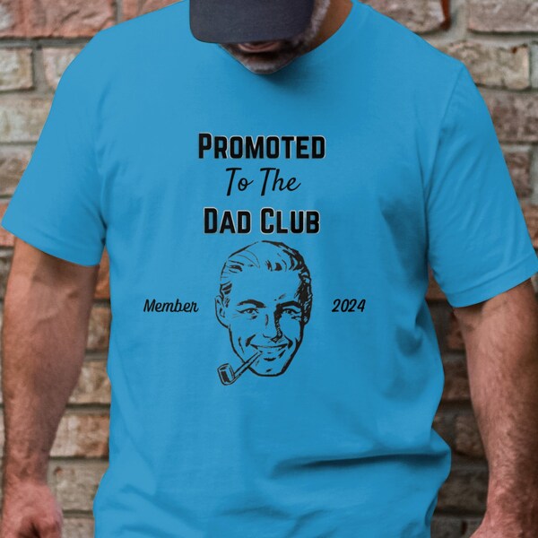 Promoted to The Dad Club Member 2024 Vintage-Style T-Shirt, Perfect Gift for New Fathers