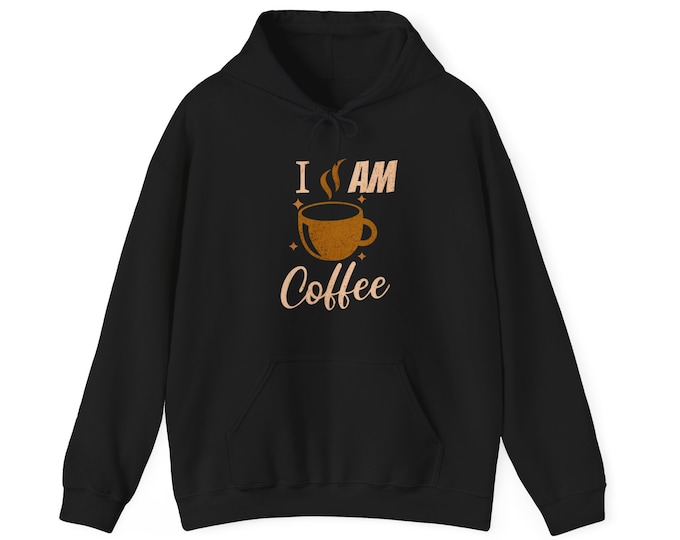 Featured listing image: I AM Coffee Hoodie: Unisex Cotton-Blend Sweatshirt