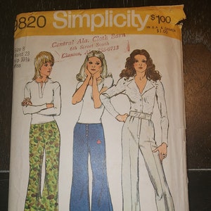 1971 Simplicity Vintage Misses' Pants Pattern