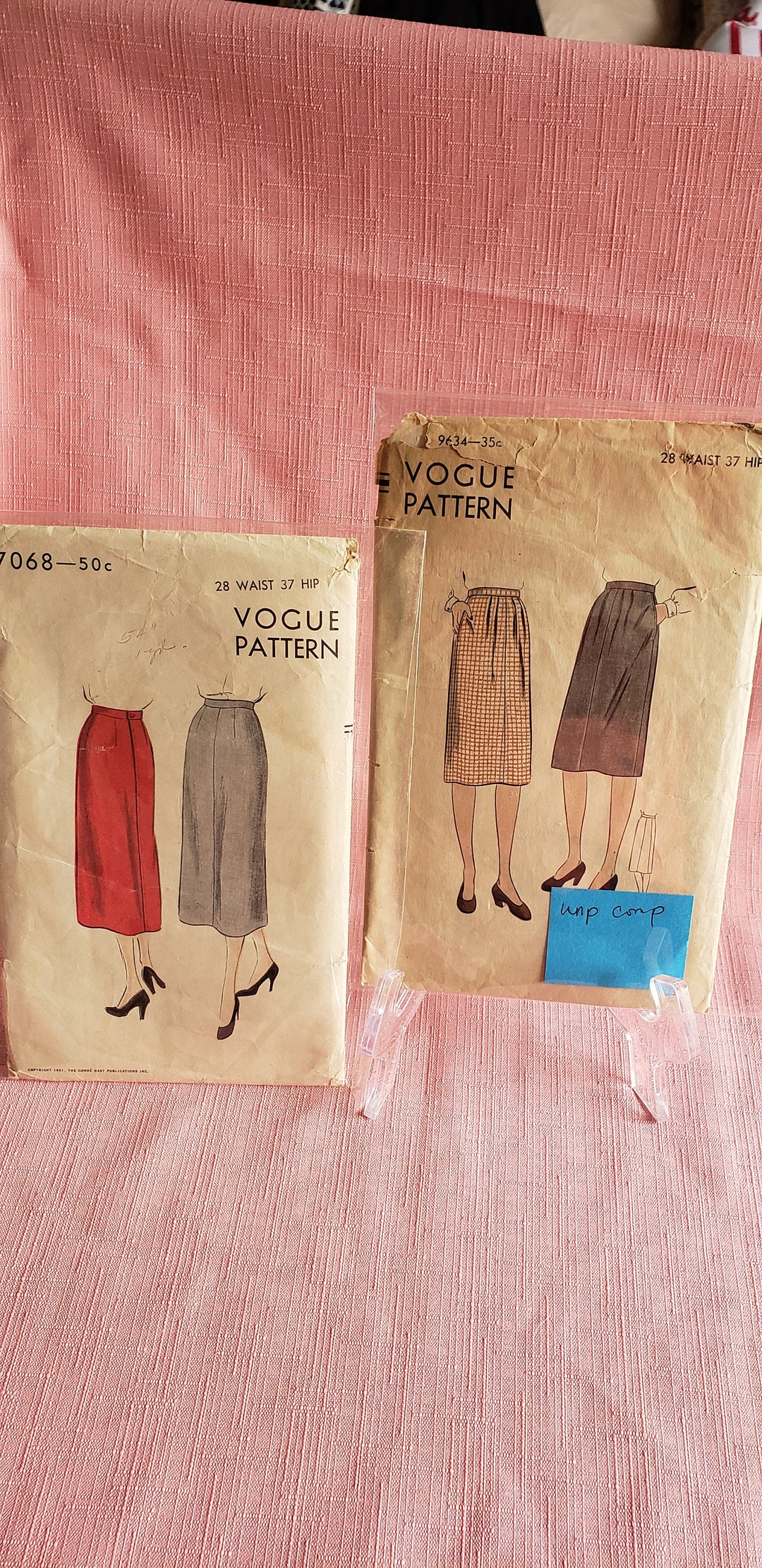 2 Vintage Vogue Skirt Patterns 1950's and 1940's Etsy