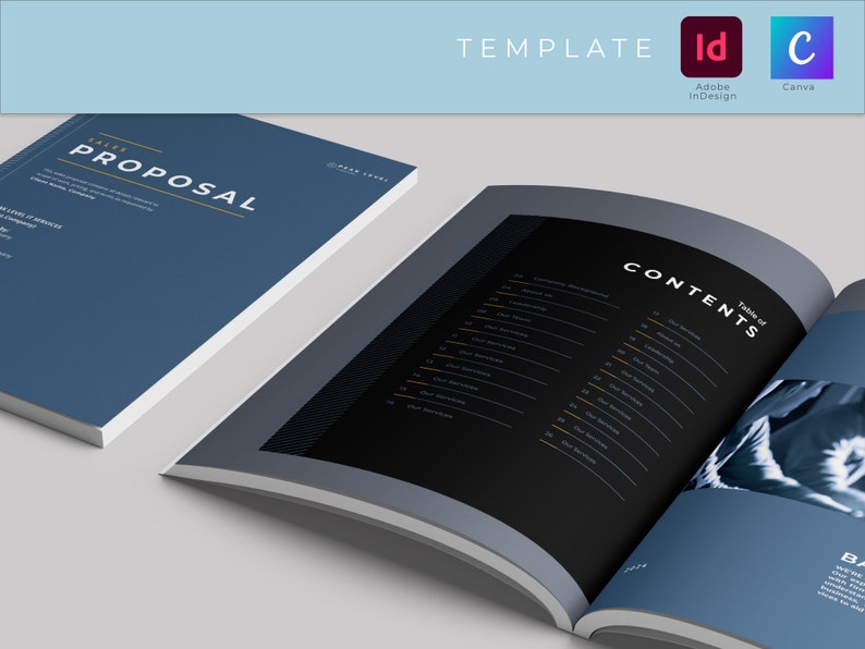 Business Proposal Template: 24-page Indesign & Canva (US Letter) - Etsy