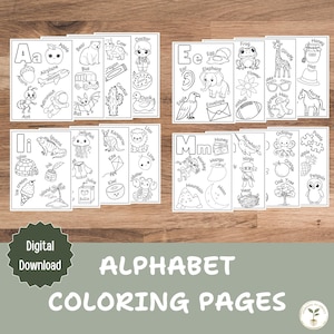 Coloriages de l&#39;alphabet : lettres ABC à imprimer pour les enfants d&#39;âge préscolaire et maternelle (téléchargement numérique)