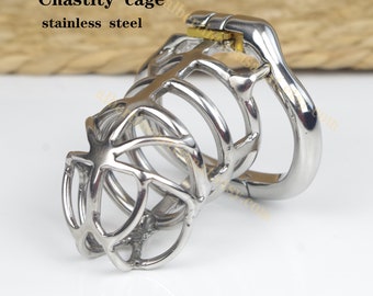 Webbed Up Metal Chastity Device Stainless Steel Arc Penis Ring Male Cock Captive Chastity Device For Men