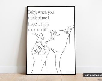 Daisy Jones and The Six Book Quote Art, Bookish Art, Book Wall Art, Inspired by Taylor Jenkins Reid, Billy Dunne, Instant Download