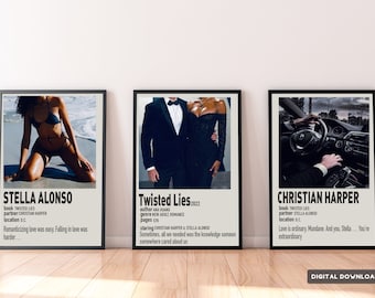 Twisted Lies Polaroid Poster, Aesthetic Book Poster, Twisted Series, Ana Huang, Book Art, Book Wall Art, Digital Download