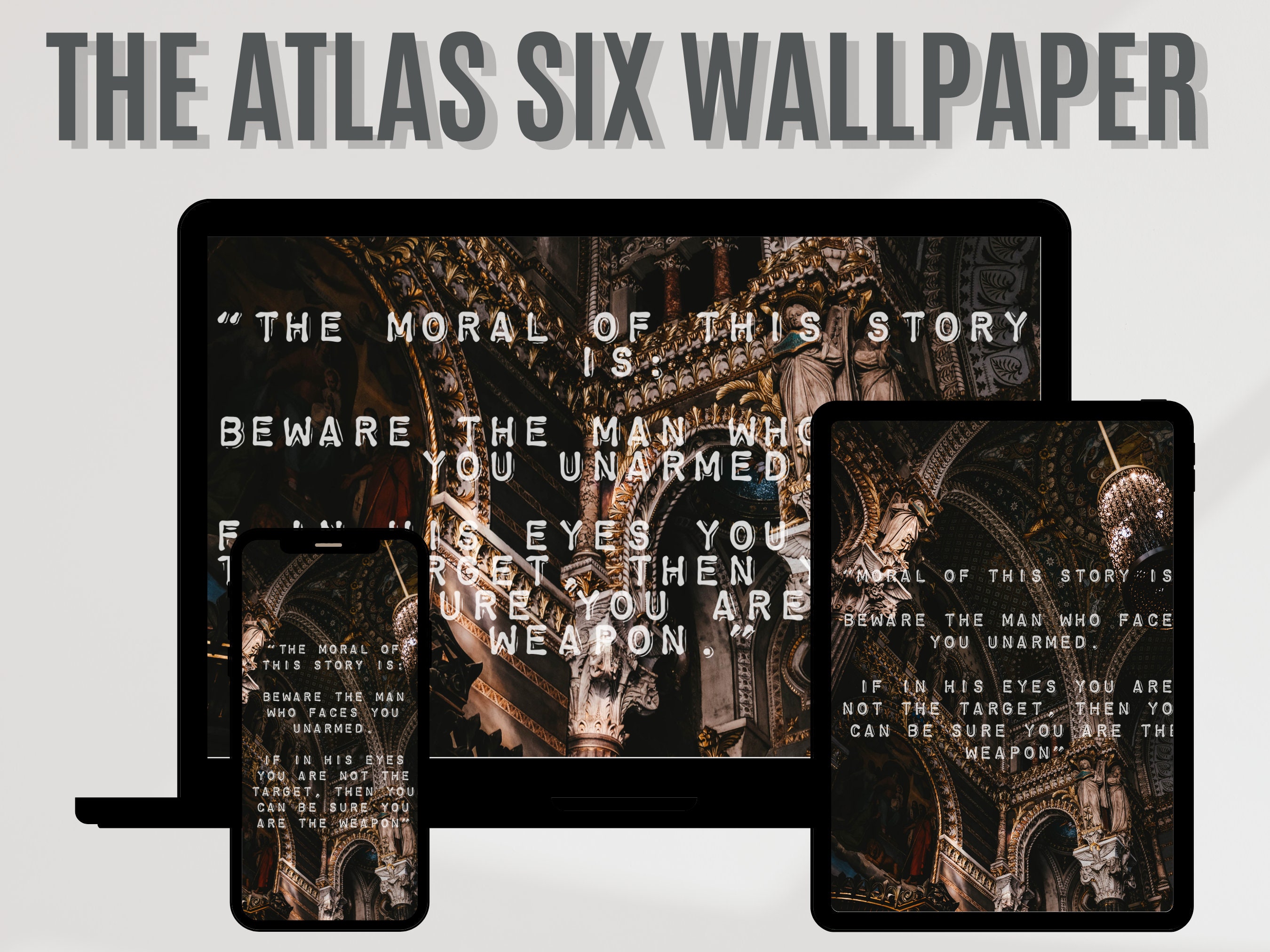 The Atlas Six iPhone and iPad Wallpaper, Inspired by Olivie Blake, the Atlas  Paradox, Laptop Wallpaper, Dark Academia, Digital Download 