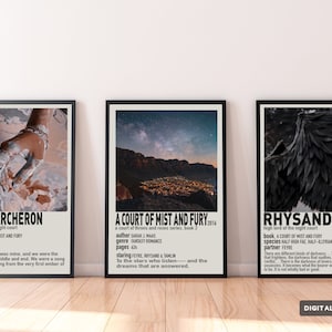 A Court of Mist and Fury Polaroid Poster, Rhysand, Feyre Archeron, Booktok, Sarah J Maas, Book Art, Book Wall Art, Digital Download