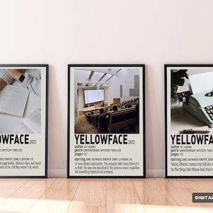 Yellowface Polaroid Poster, Aesthetic Book Poster, Booktok, R.F. Kuang, Book Art, Book Wall Art, Digital Print, Digital Download