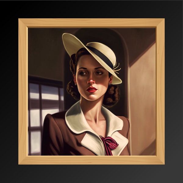 vintage woman 1 | 1940s Vintage Art | Oldies Art 1950s | Decopunk | AI Artwork