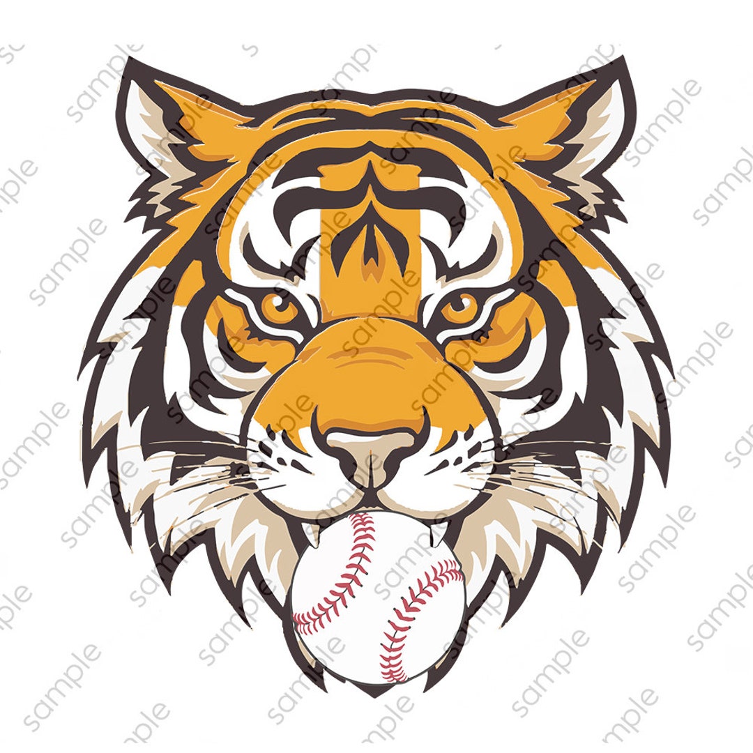 Tiger With Baseball in Mouth Background SVG, Clipart, and PNG Files - Etsy
