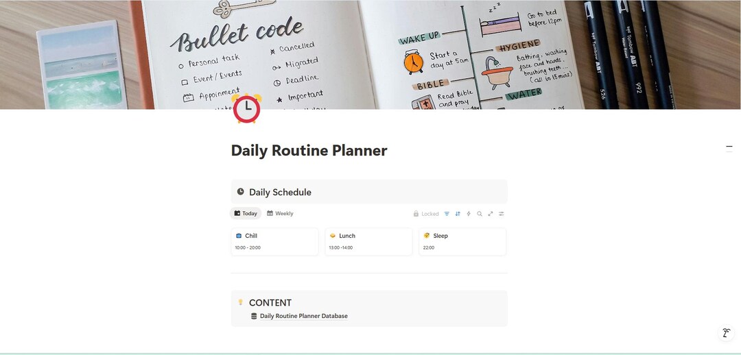 Daily Routine Notion Pages Daily Routine Planner Notion Template | Digital Life Planner ...