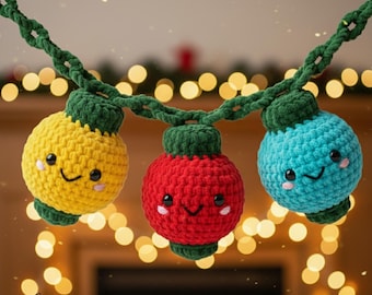 Christmas Light Bulb Crochet Pattern, Amigurumi Decor (PDF Pattern)