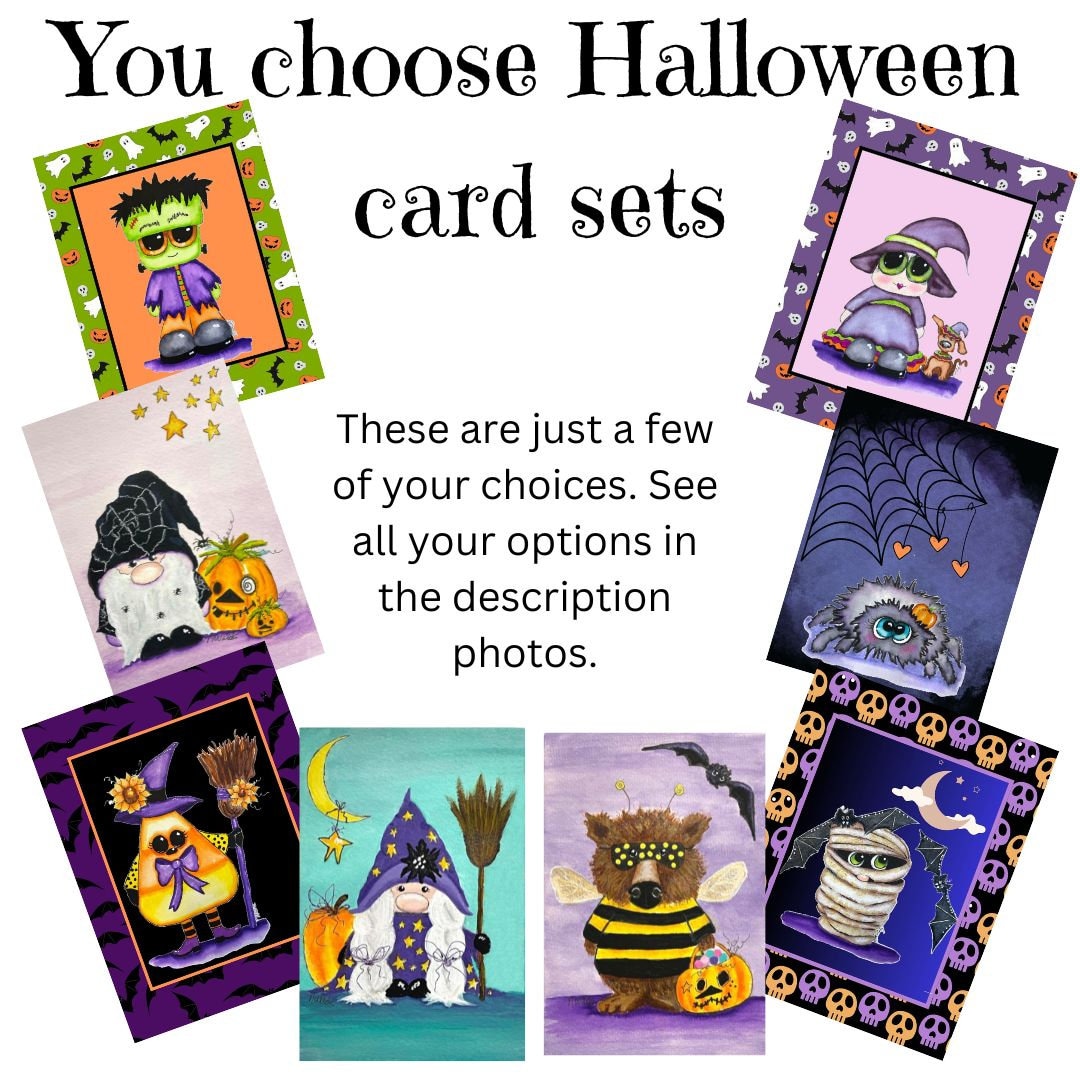 Halloween Note Card Sets. You Choose Your Cards Assorted Etsy