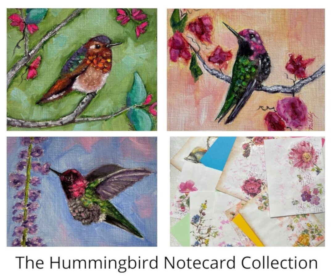 Handmade Greeting Card Set: Thank You // Thanks Folding Cards / Custom Stationary Notecards With Envelopes / Notes Gift Pack Cactus Colorful