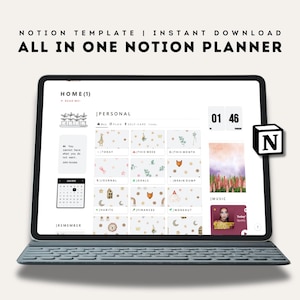 Notion Vorlage | Planer Kalender | Notion Schüler Dashboard-Vorlagen | Ästhetische | Täglich | Wöchentlich | Monatlich | Digitaler Planer