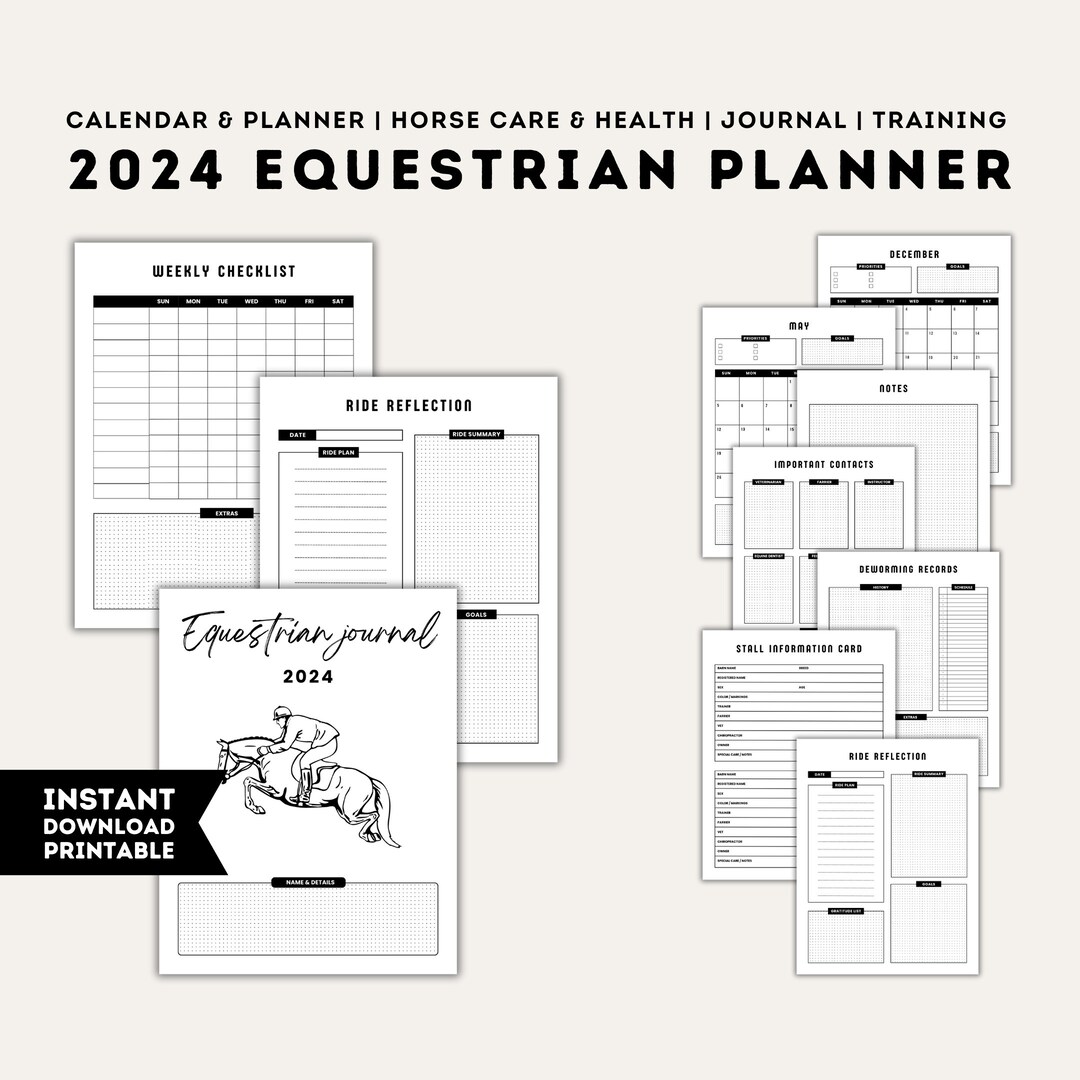 The Horse Trainer's Log Book - Digital/pdf - Planner