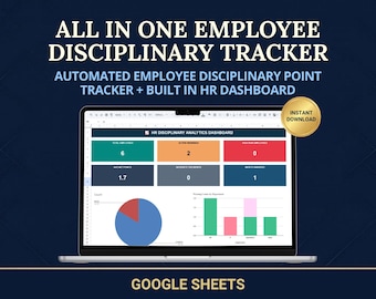Disciplinair puntensysteem voor werknemers | HR-sjabloon voor Google Spreadsheets | Aanwezigheidstracker | Waarschuwingslogboek | Gedragslogboek | Op punten gebaseerde discipline