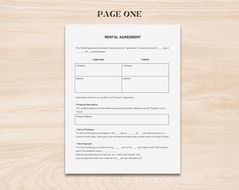 Rental Agreement Template | Editable Lease Contract for Landlords | Printable Residential House Rental Forms | Google Docs, Word & PDF image 4