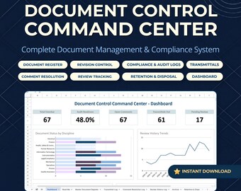 Sjabloon voor een spreadsheet voor documentbeheer | Hoofddocumentenregister (MDR) | QMS-nalevingstracker | Excel & Google Sheets