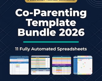 Co-Parenting Template Bundle 2026 | Custody Tracker Google Sheets Excel | Child Support Expense Visits Log | Court Documentation Spreadsheet