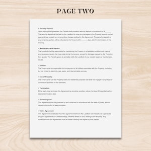 Rental Agreement Template | Editable Lease Contract for Landlords | Printable Residential House Rental Forms | Google Docs, Word & PDF image 5