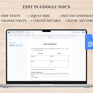 Rental Agreement Template | Editable Lease Contract for Landlords | Printable Residential House Rental Forms | Google Docs, Word & PDF image 7