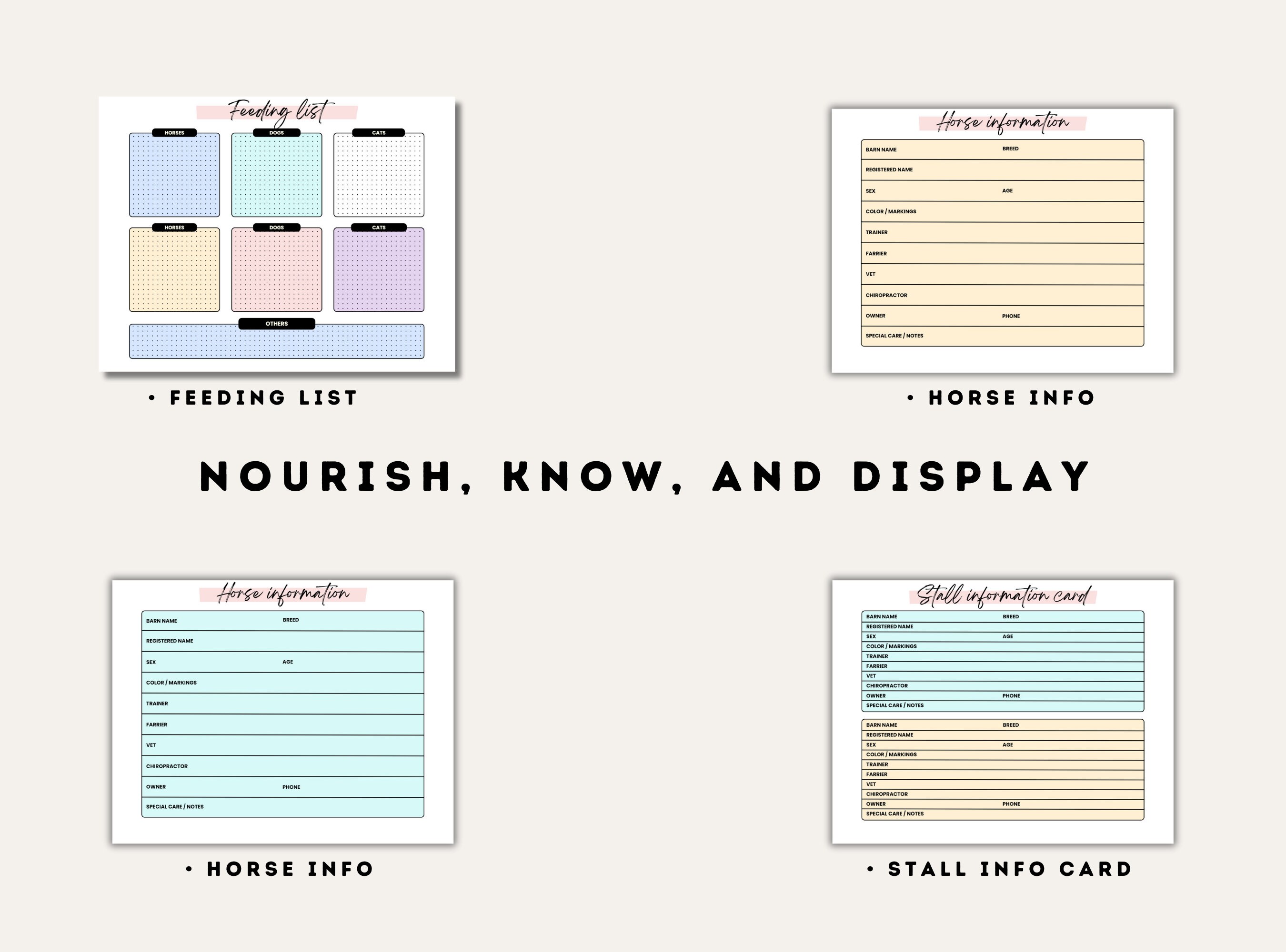 Equestrian Planner 2023, Printable Horse Binder Record Book, Equine ...