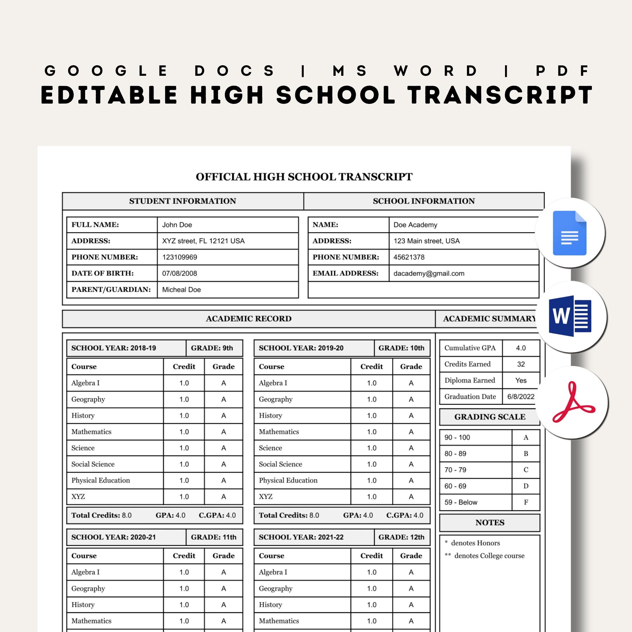 Home School Transcript Template Google Docs Word Editable Printable home-school-transcript-template-google-docs-word-editable-printable